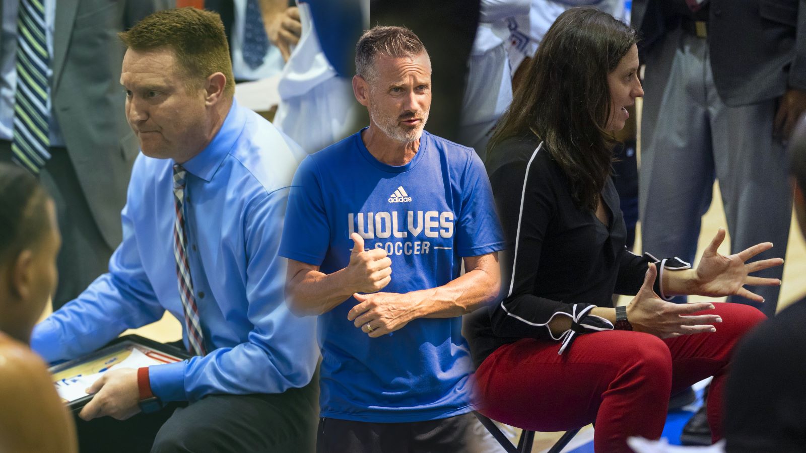 Different UWG coaches taling to their teams