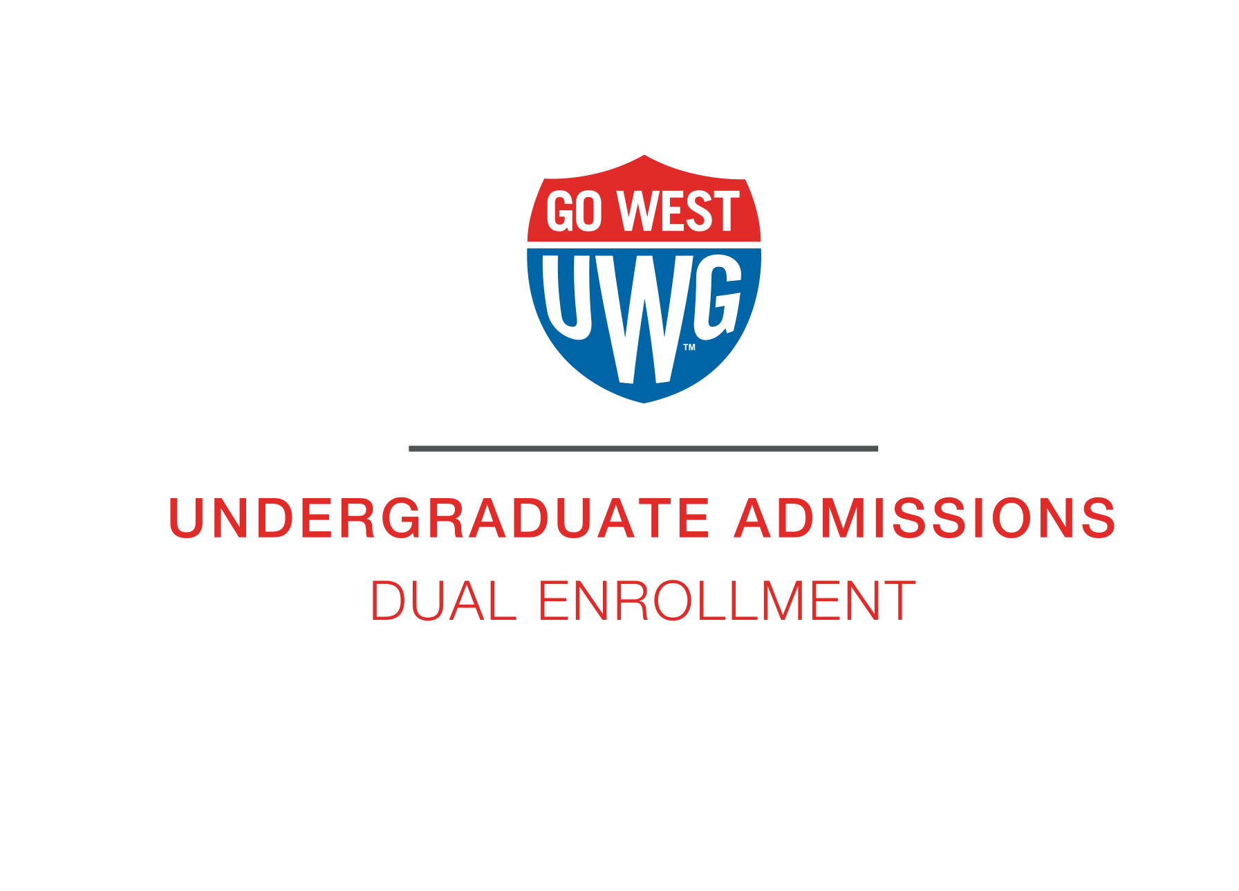 Dual Enrollment logo featuring the UWG shield and department name.