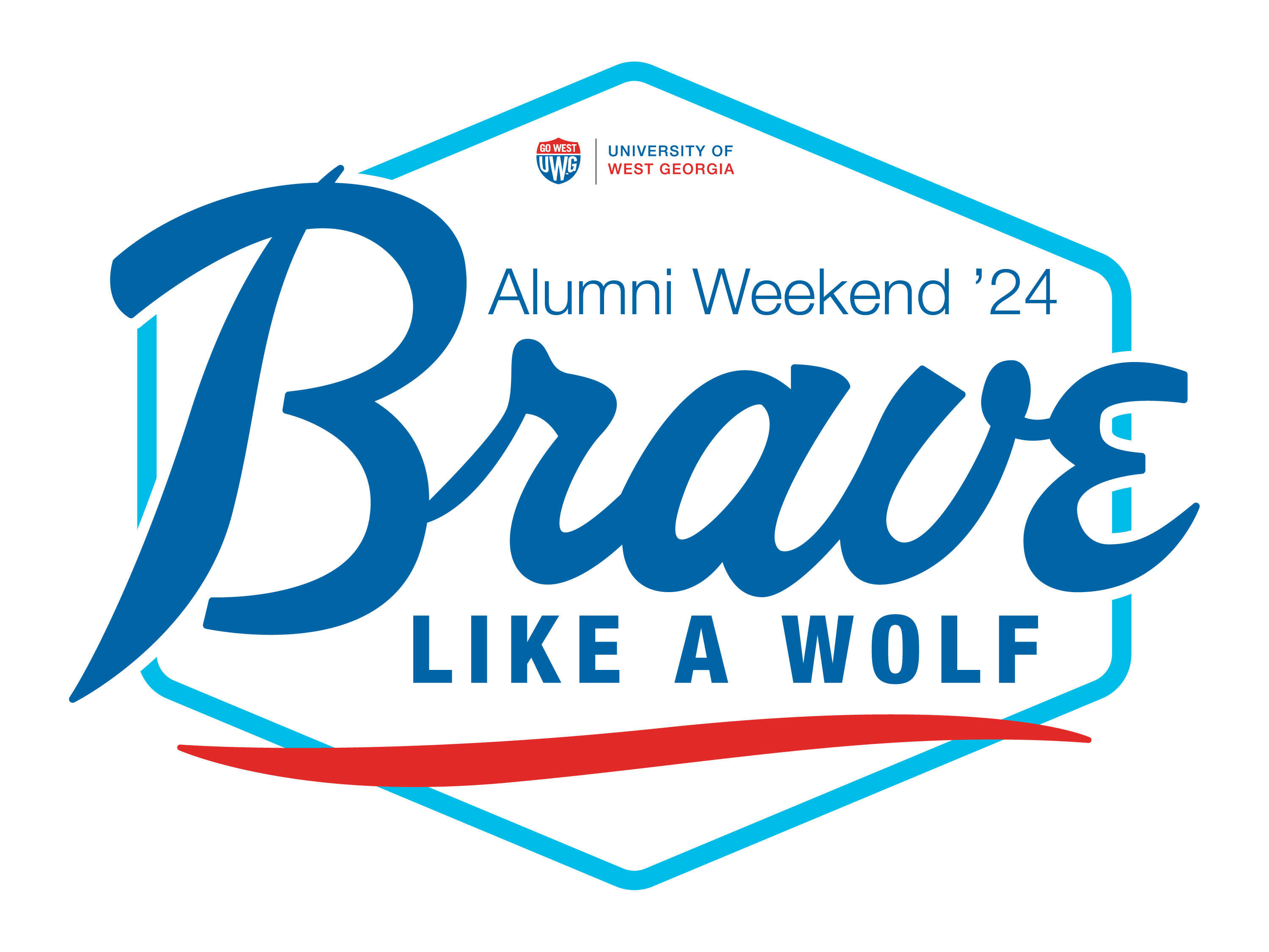 Brave like a wolf alumni weekend '24 logo