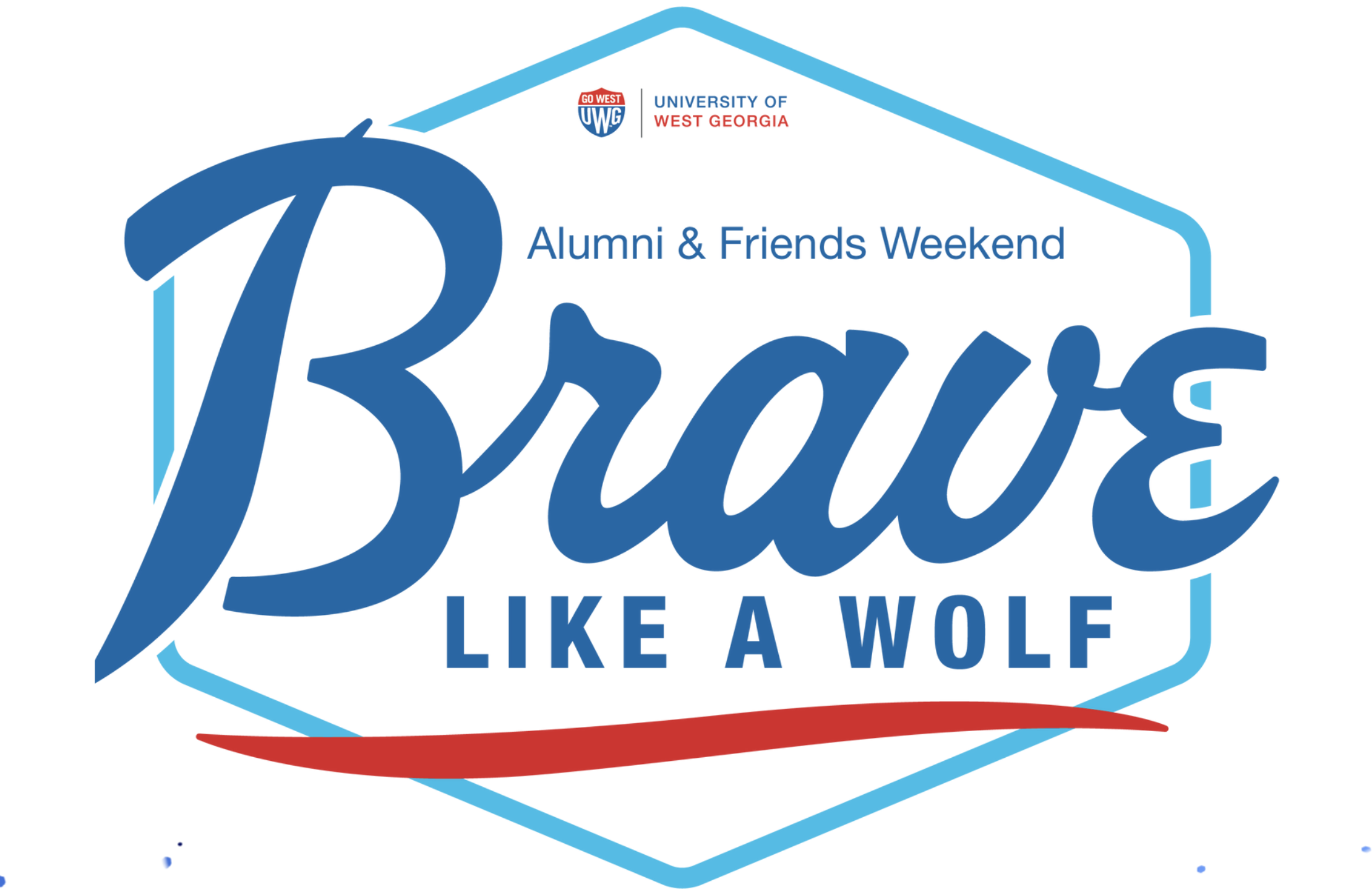 Brave like a wolf alumni weekend logo