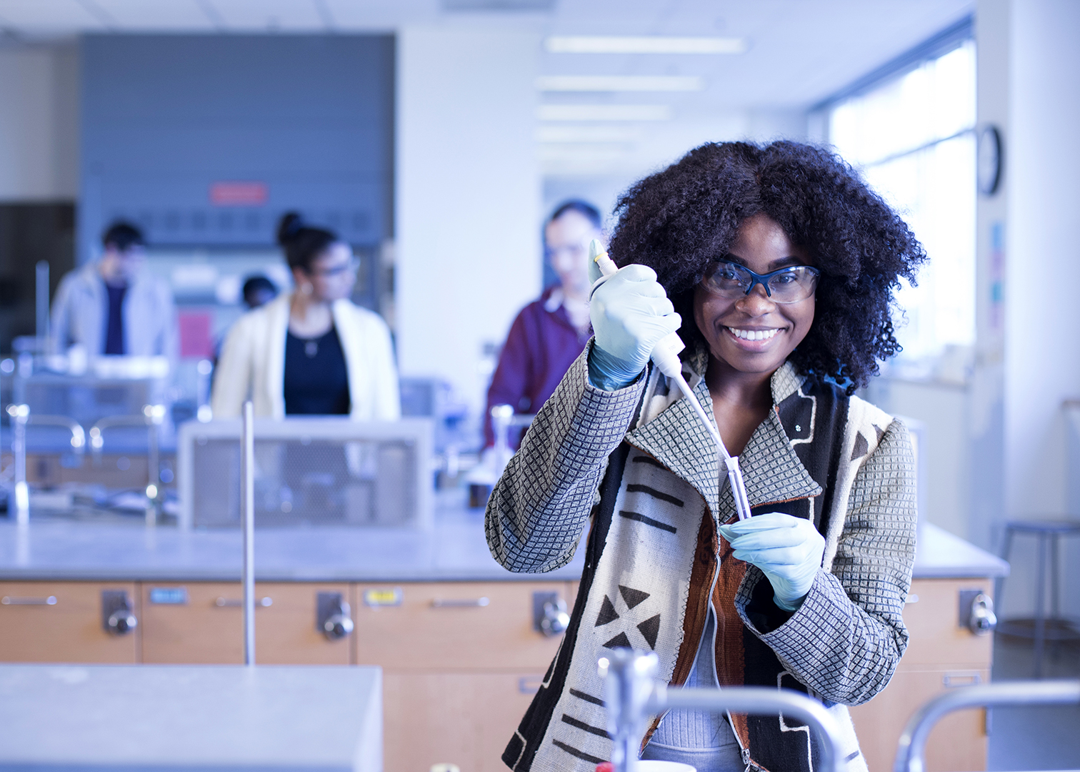 Female Student in a lab