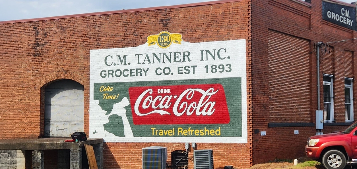 Refurbished Mural: C.M. Tanner Grocery, Carrollton, GA