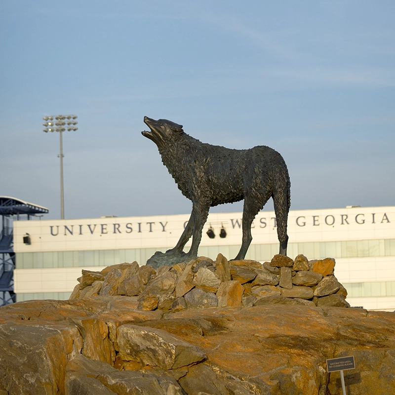 Wolf sculpture: University Stadium, UWG