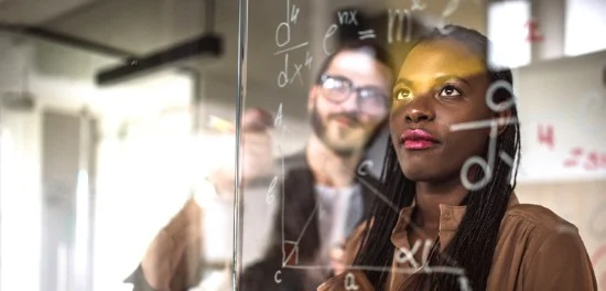 two students solving math problems