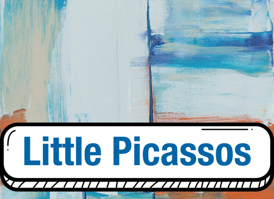 Artwork with Little Picassos in Black Text