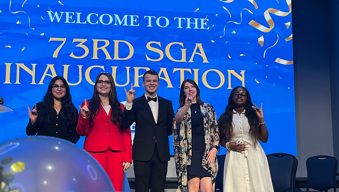 SGA students standing together at SGA inauguration 2025