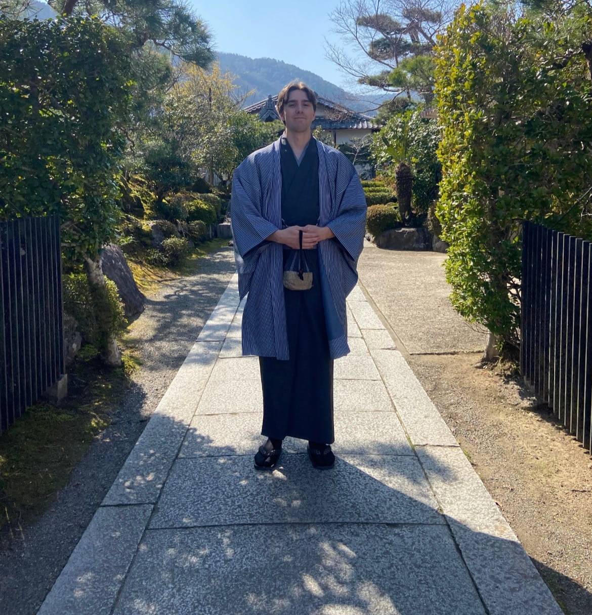Bryce Waldo posing for a photo during his study abroad program in Japan.