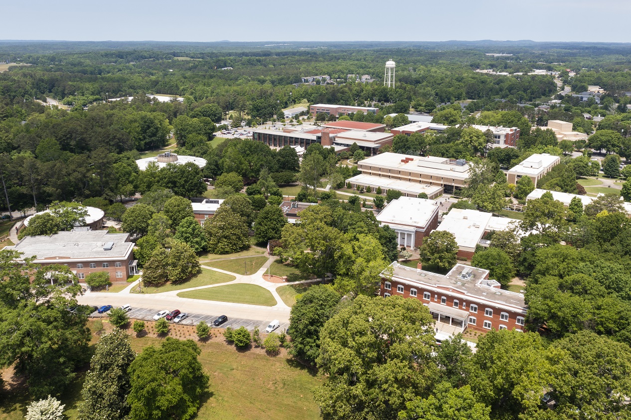 Drone photograph of the University of West Georgia campus
