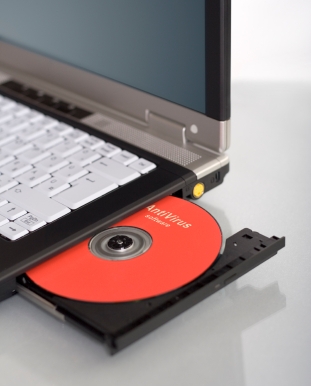 Software disk in a laptop diskdrive