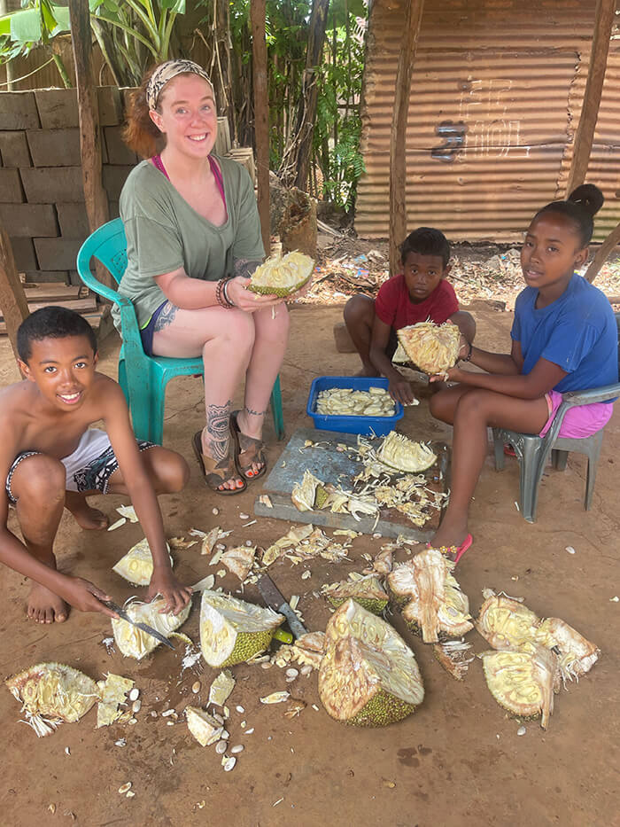 Mackenzie Hafer with village children