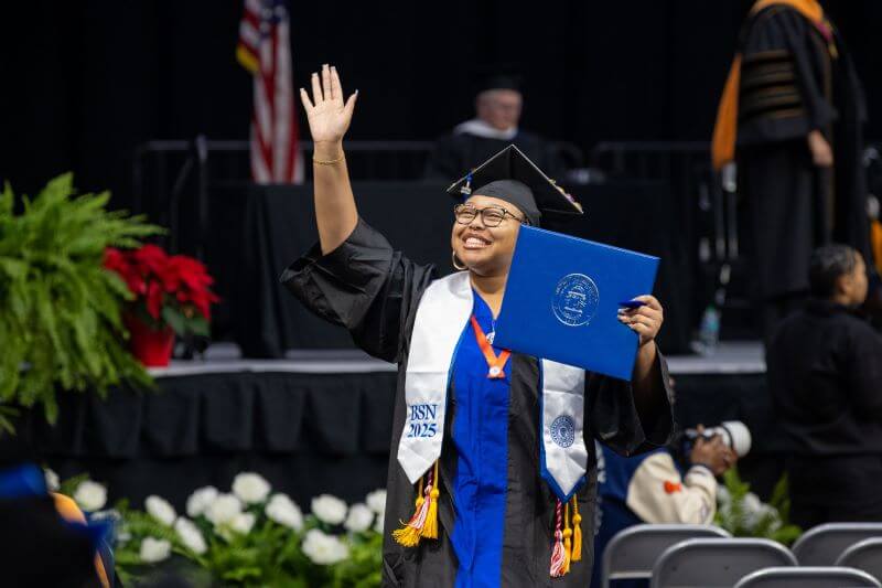 UWG graduate at commencement