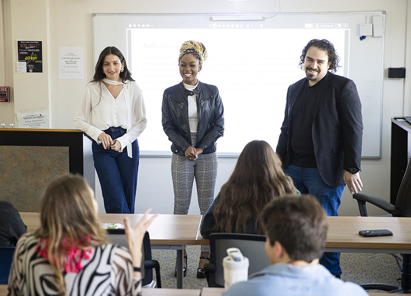 students leading a seminar