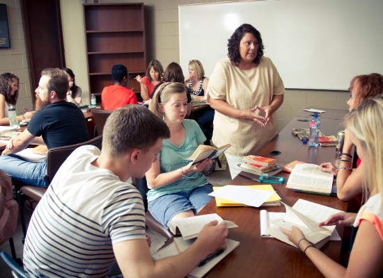 English teaher teaching