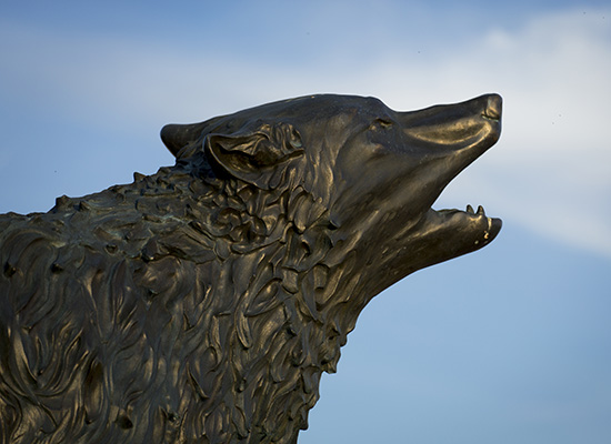 Bronze UWG Wolf Statue.