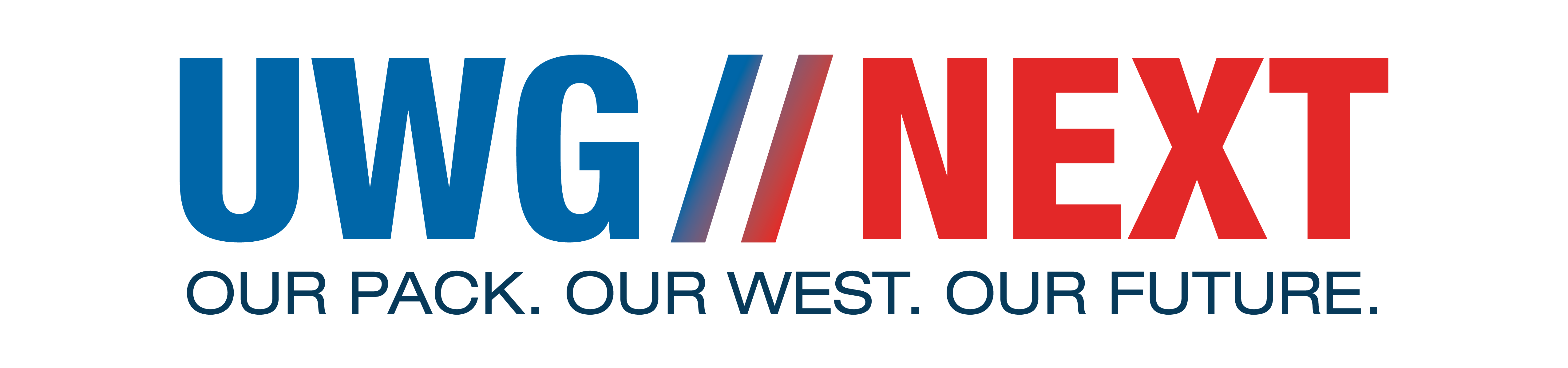 UWG Next logo reading "UWG Next. Our Pack. Our West. Our Future."