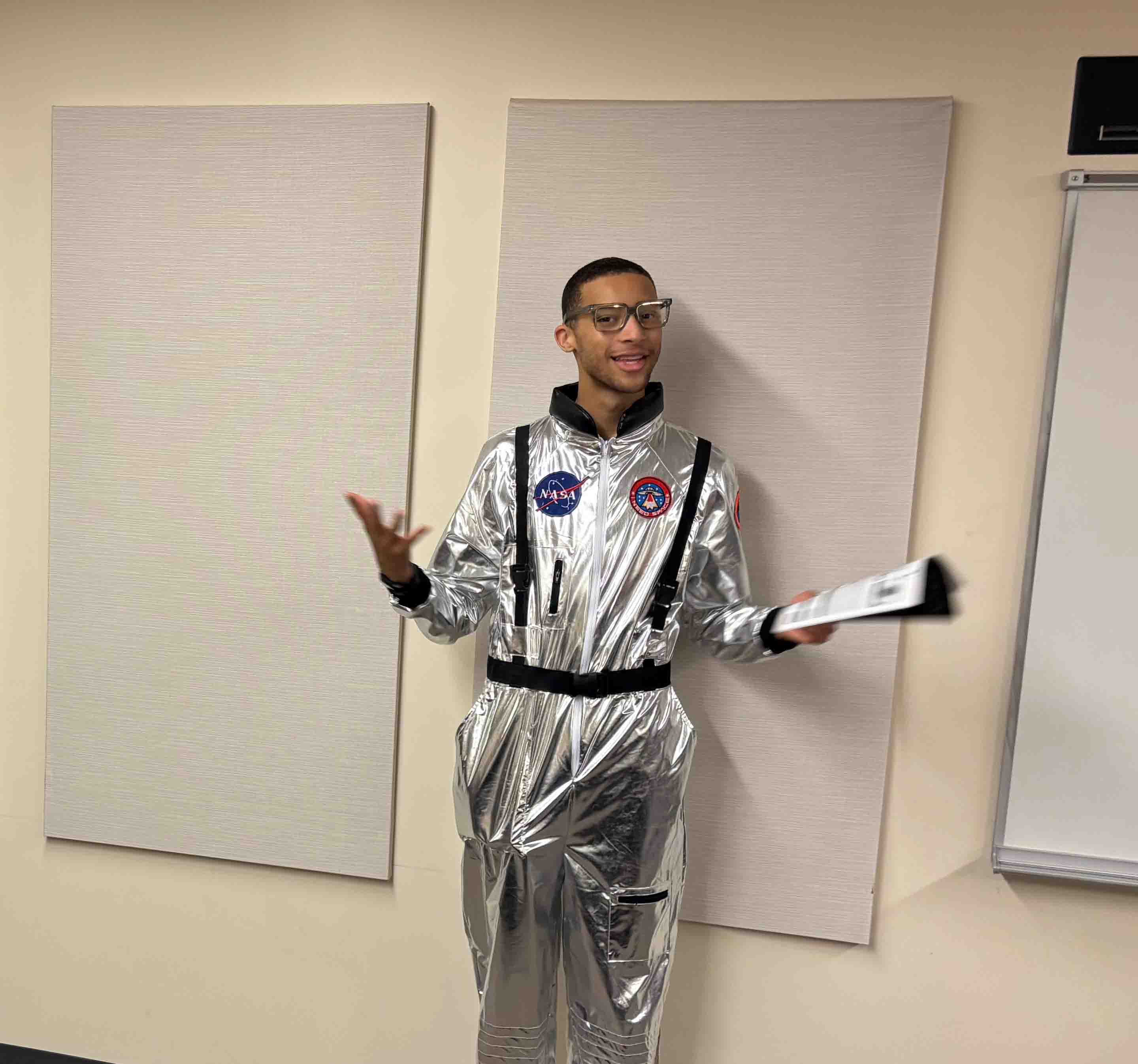 Image of student dressed like an astronaut