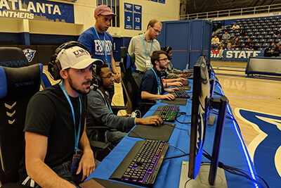 UWG students participate in a gaming competition at Georgia State University